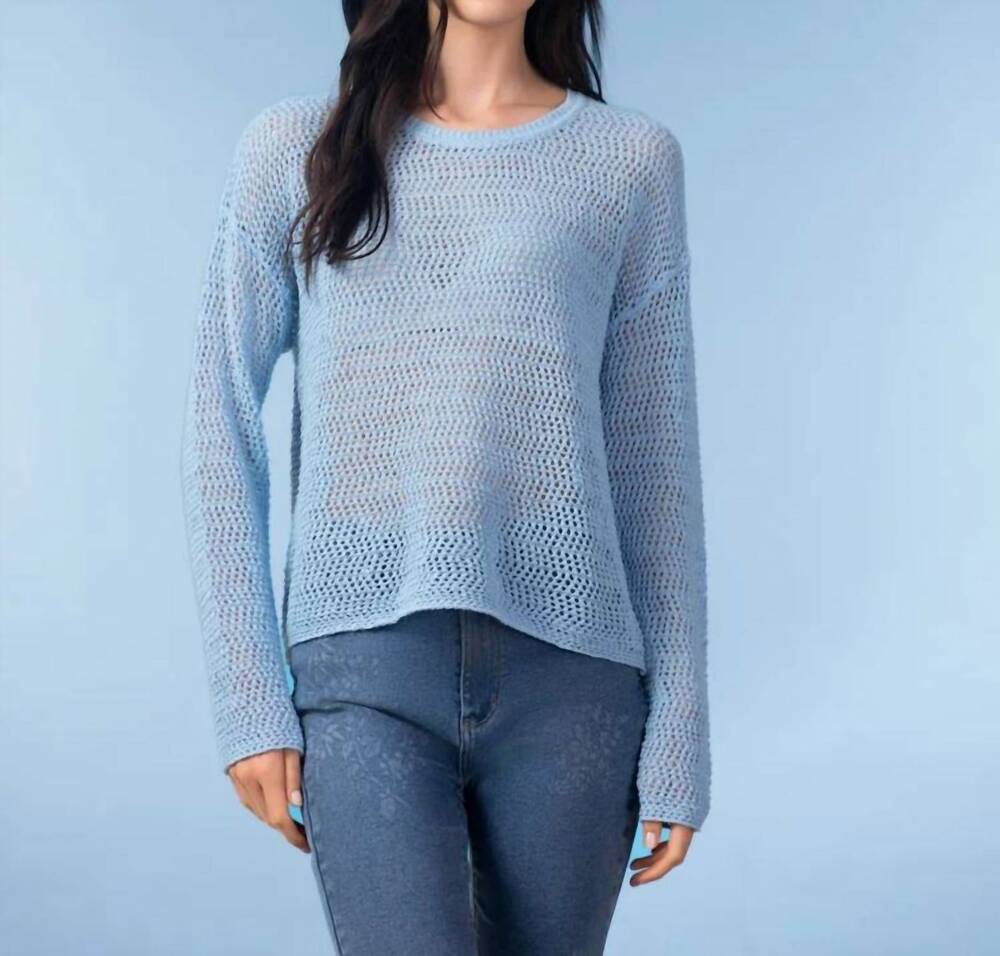 NEW ALISON SHERI mesh knit sweater in blue